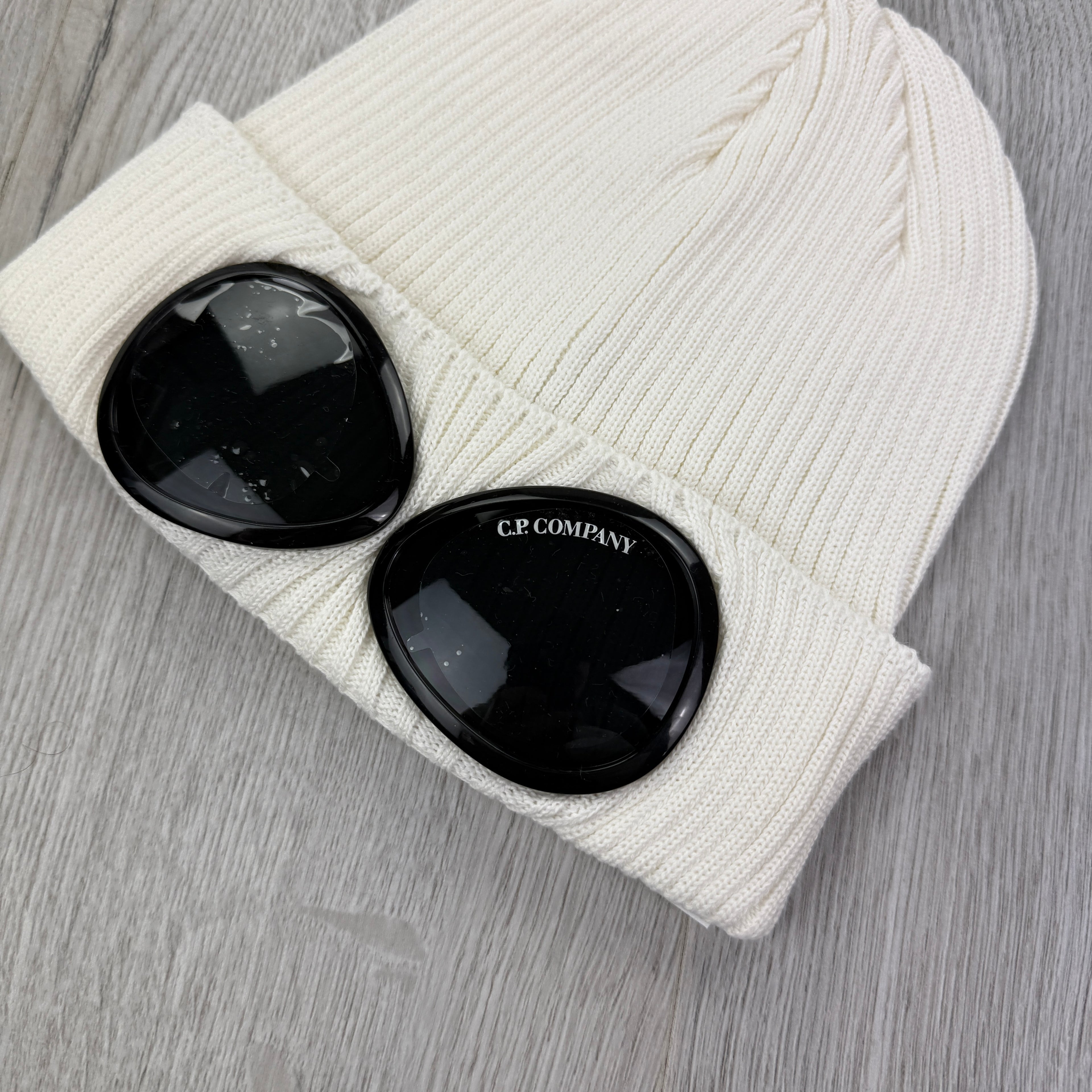 CP Company Men’s White Goggle Beanie