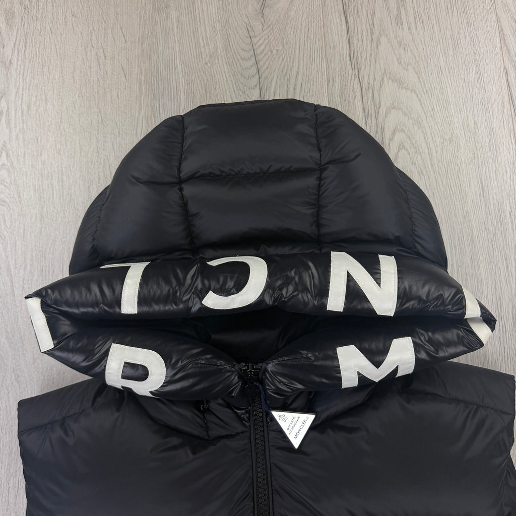 Moncler Men’s Black Montreuil Padded Bodywarmer With Hood - Size 4