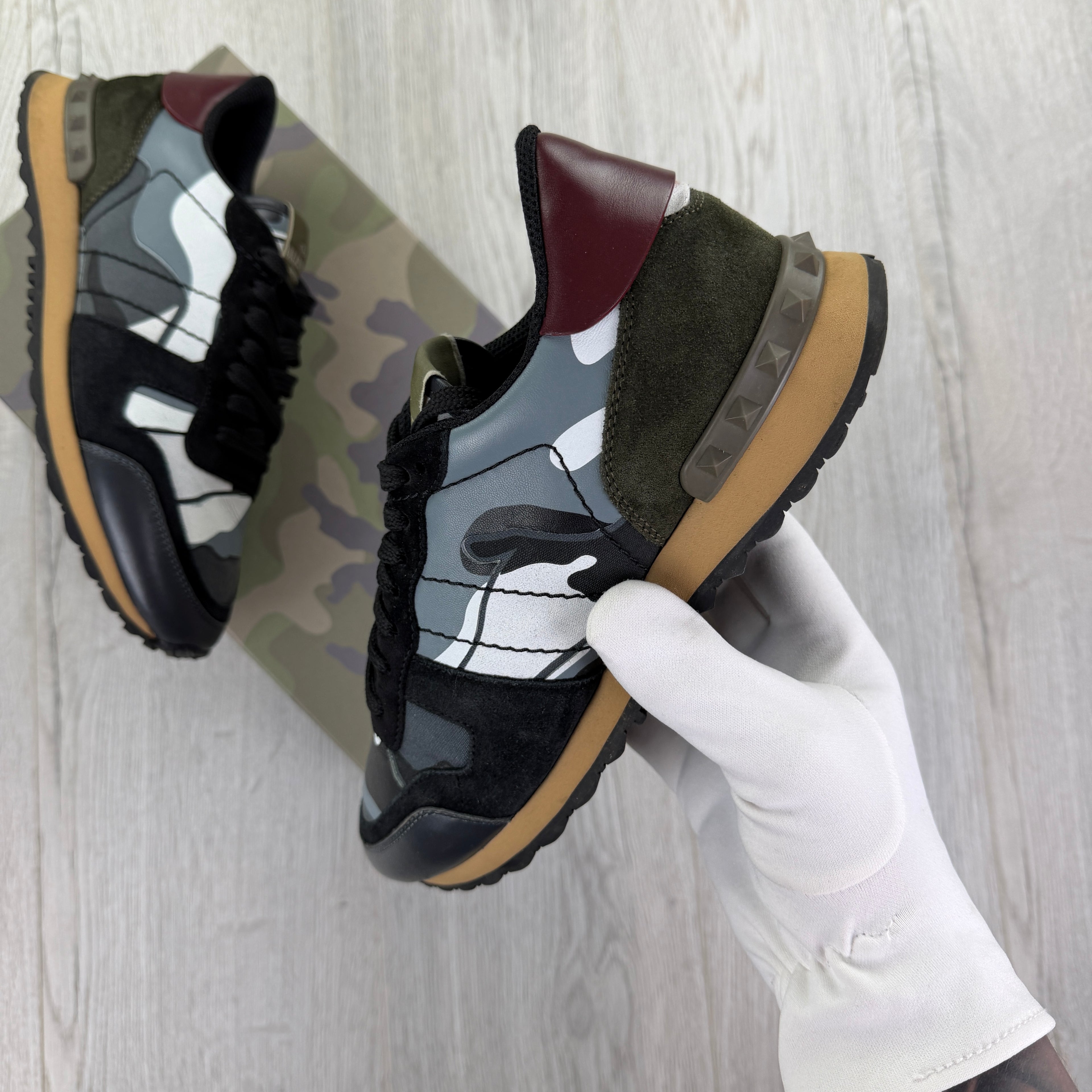 Valentino Men’s Camo Rockrunner Trainers - Uk 6.5