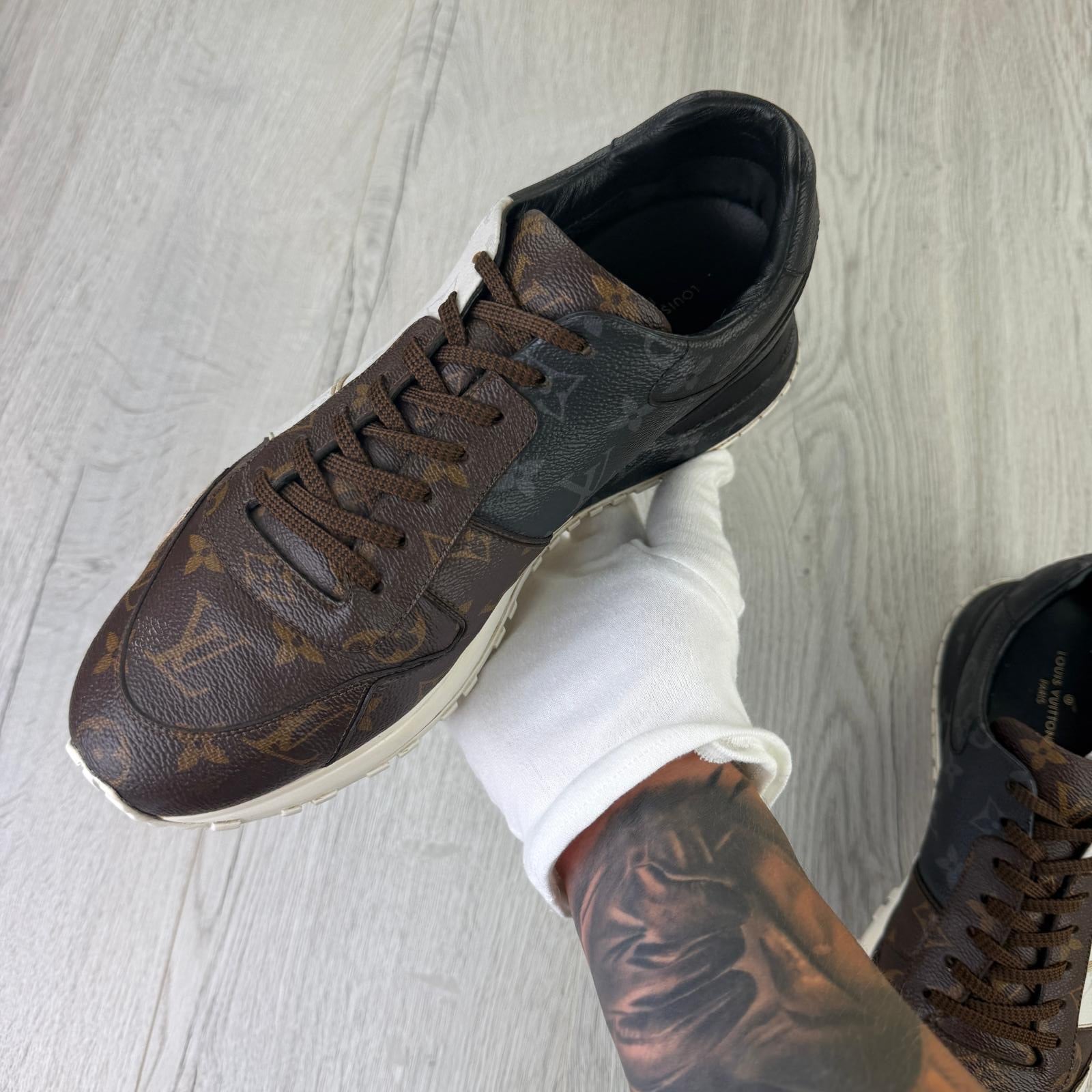 Louis Vuitton Men’s Monogram Brown White Black Run Away Trainers - Uk 10