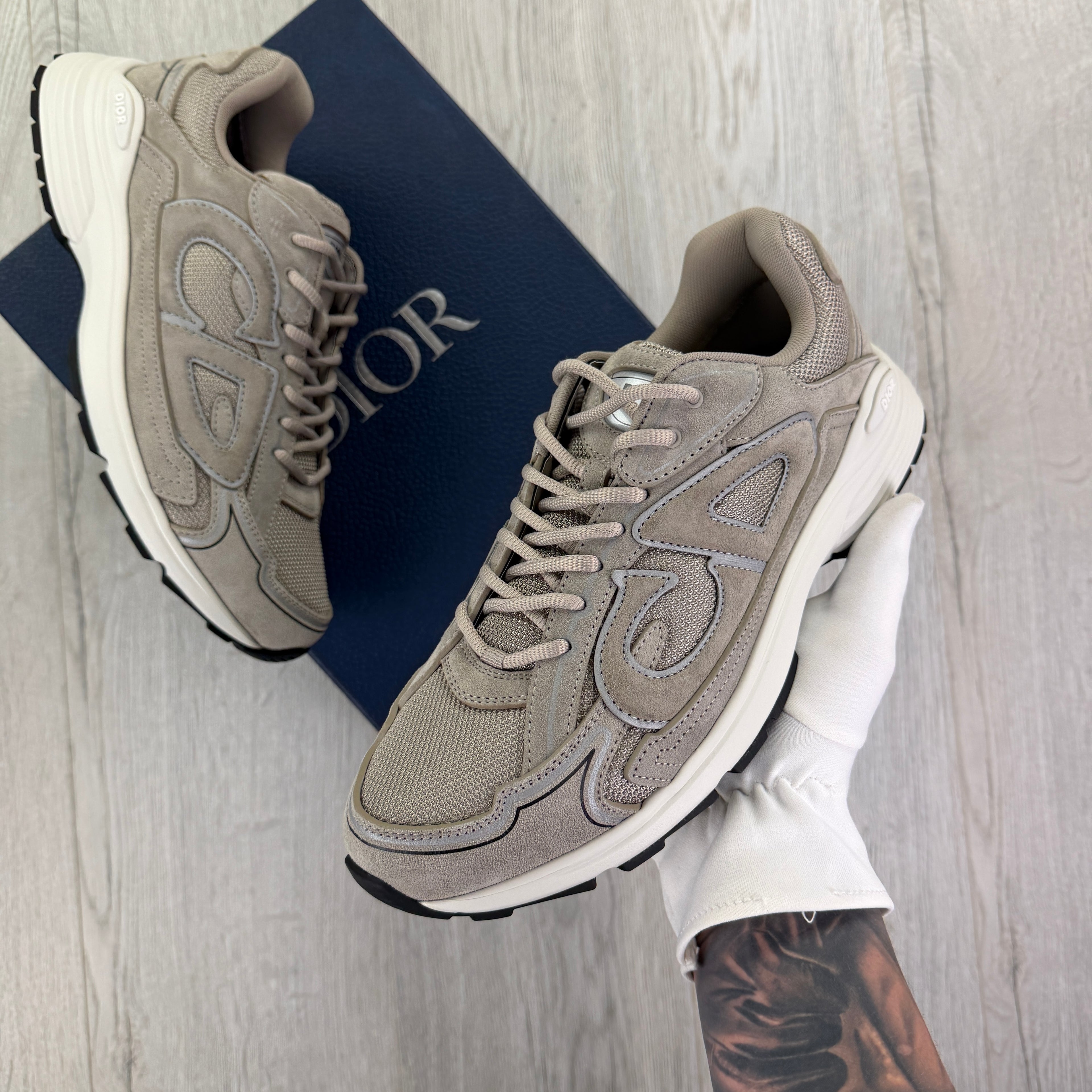 Dior B30 Men’s Full Suede Grey Trainers - 43.5 (Uk 9.5)