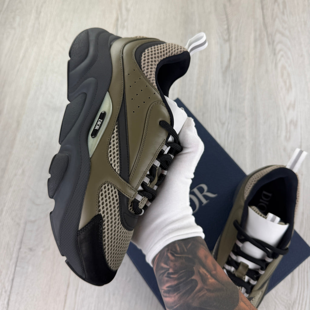 Dior B22 Men’s Khaki Grey Runners - 42.5 (Fit Uk 8)