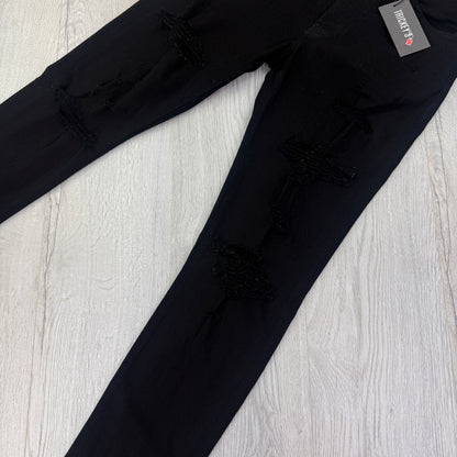 Amiri Men’s Black Distressed Ripped Jeans - Uk 32
