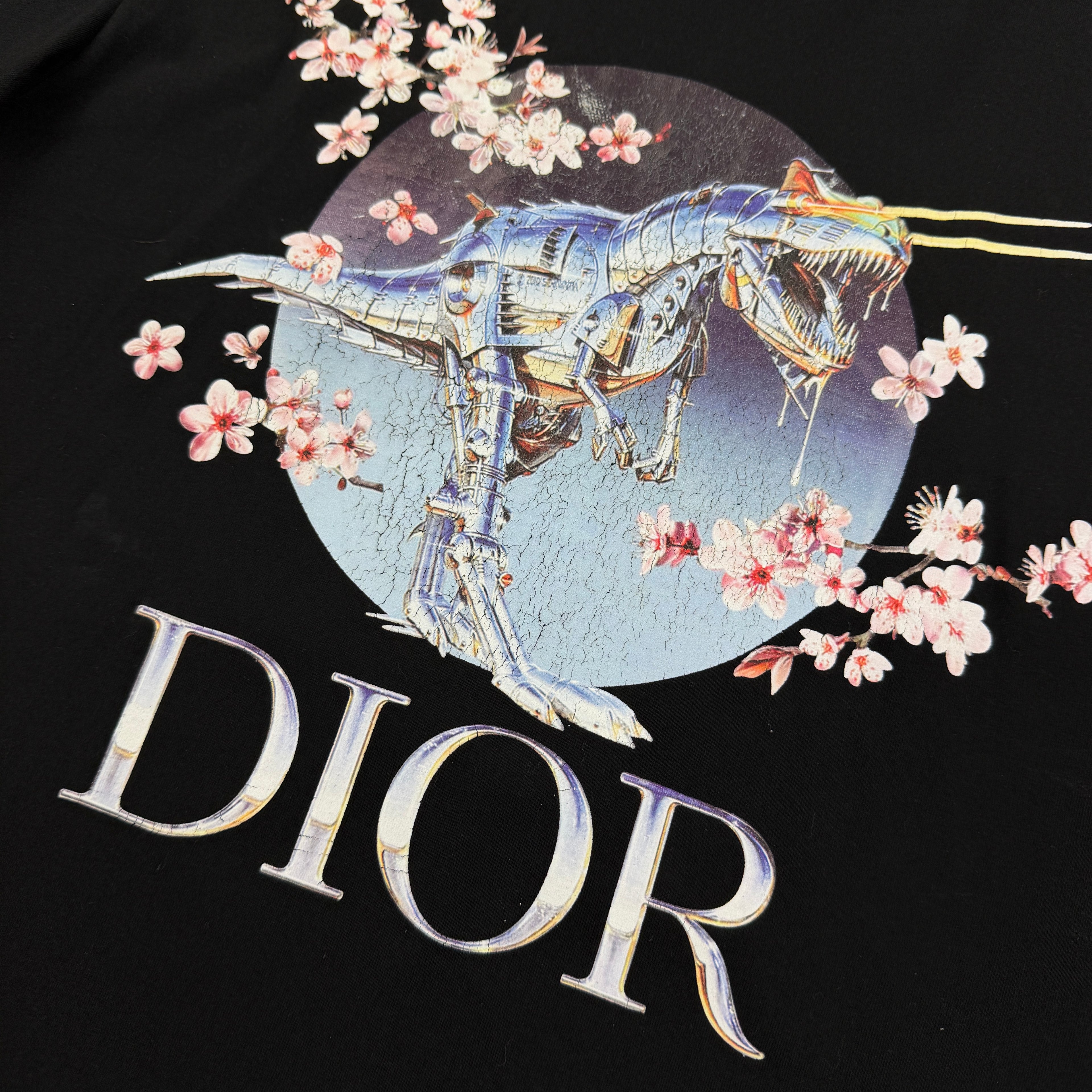 Dior X Sorayama Men’s Dinosaur Printed T-shirt - XS Oversized