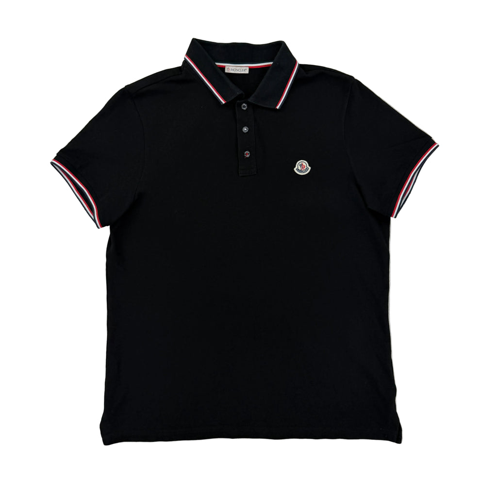 Moncler Men’s Black Polo Shirt - Medium Slim