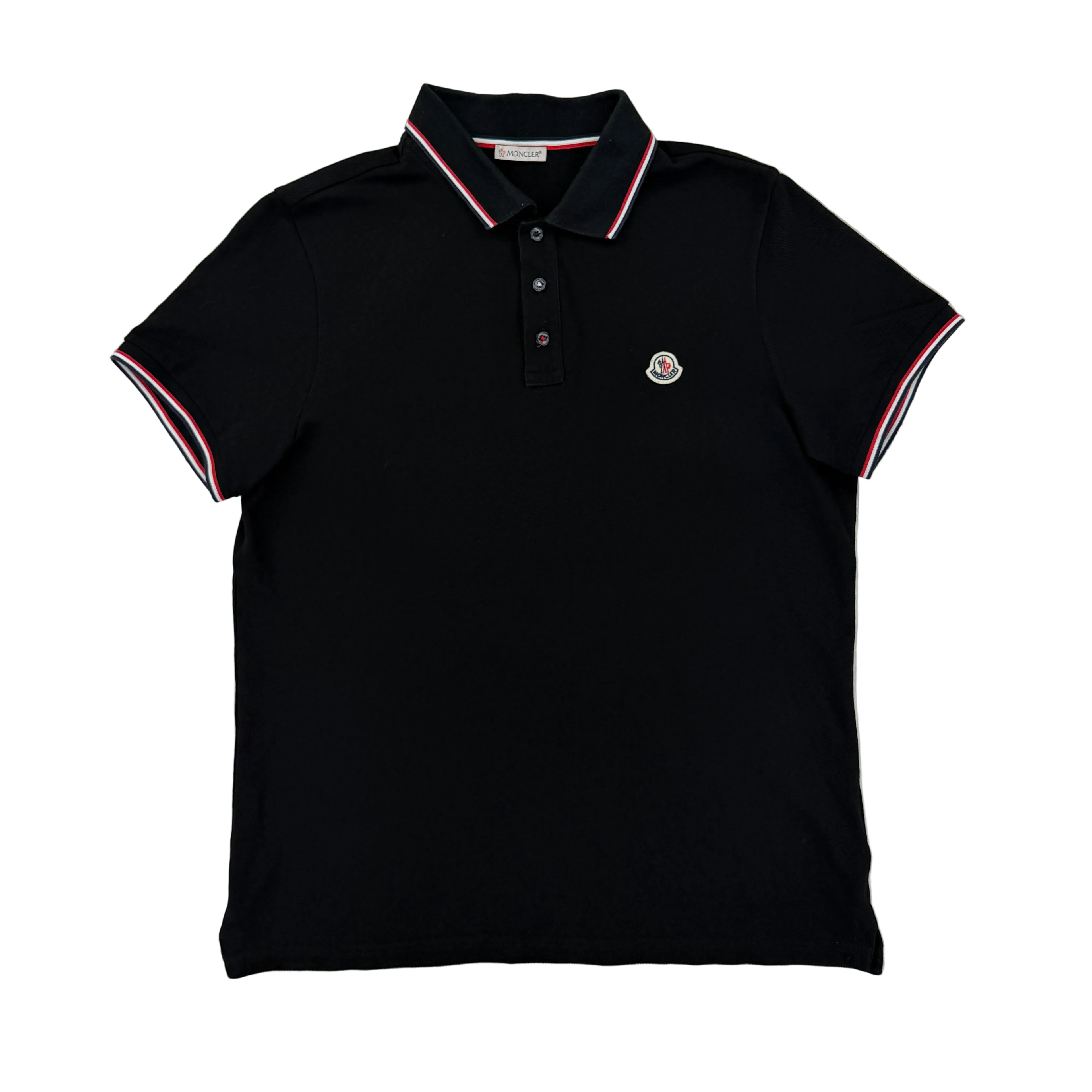 Moncler Men’s Black Polo Shirt - Medium Slim