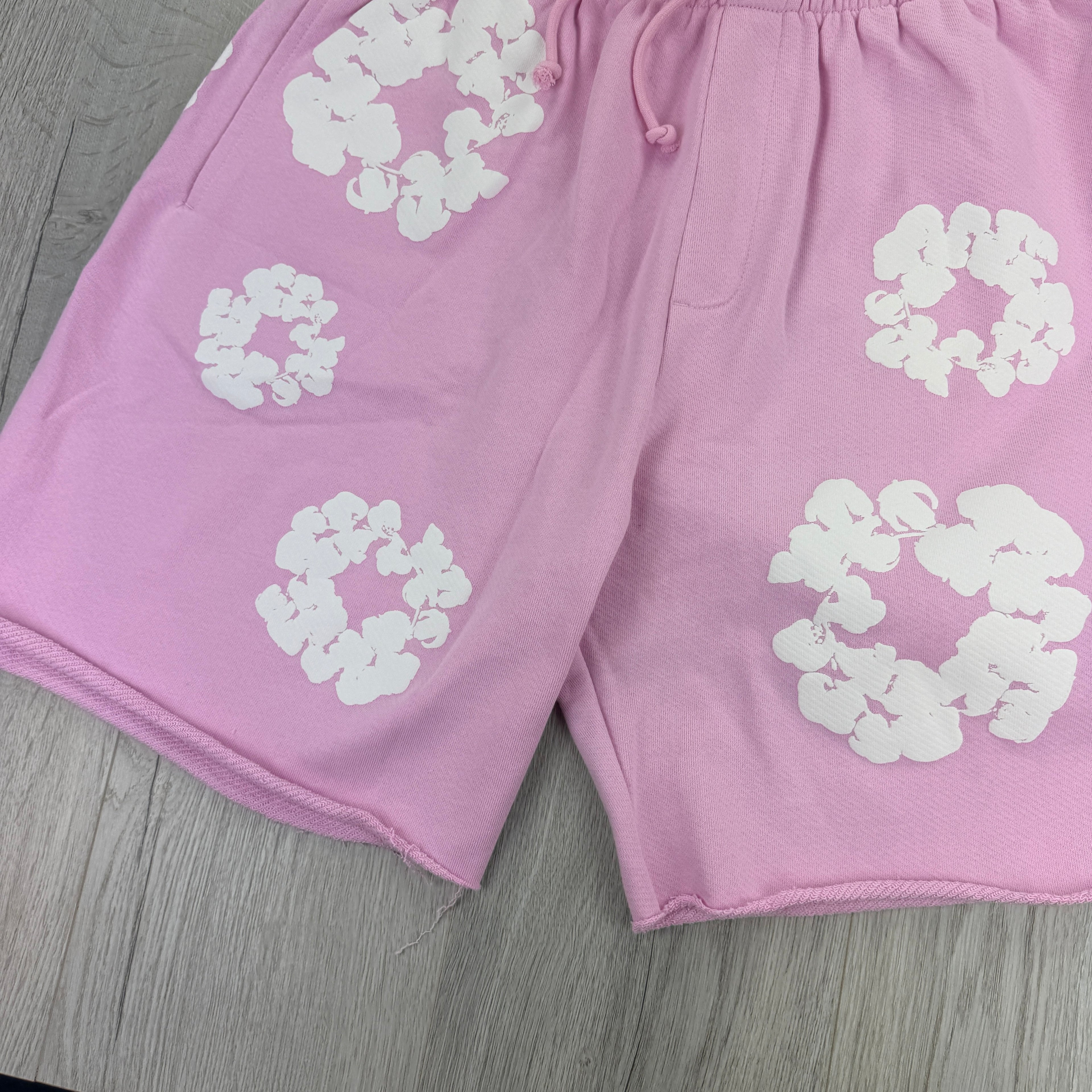 Denim Tears Men’s Pink Hoodie & Shorts Set