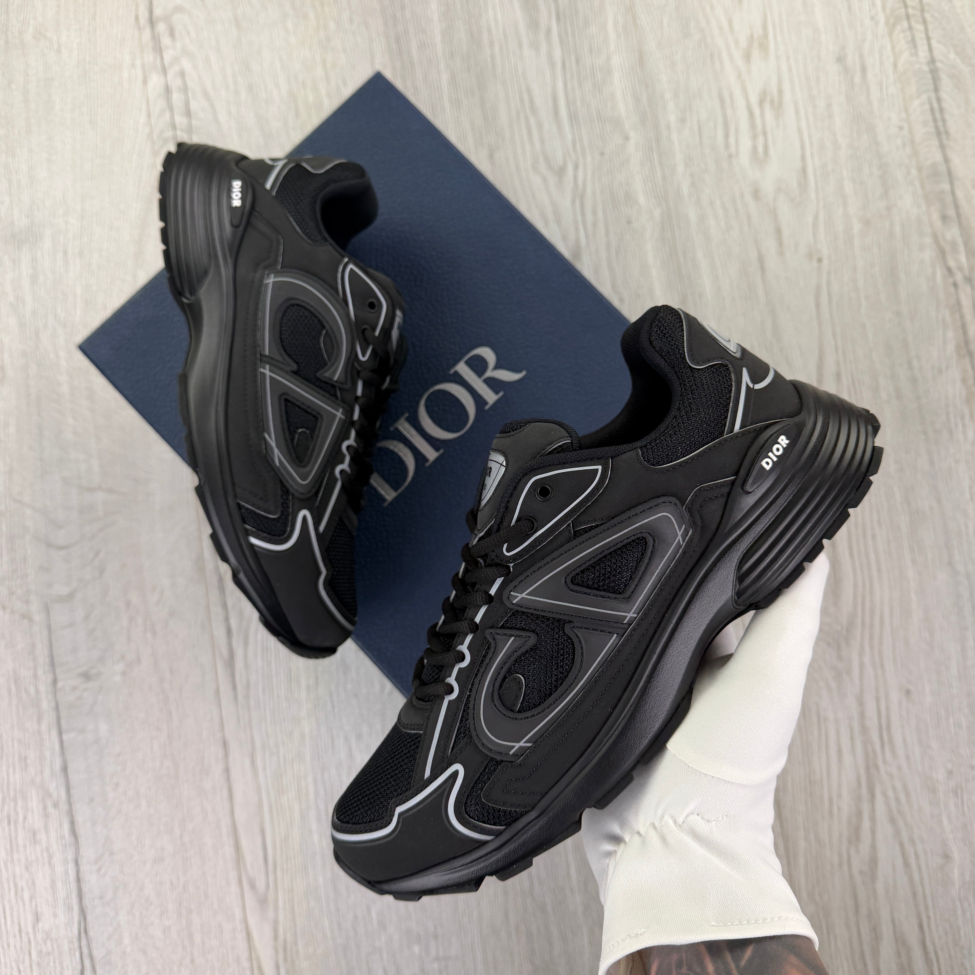 Dior B30 Men’s Triple Black Trainers - 42 (Fit Uk 8)
