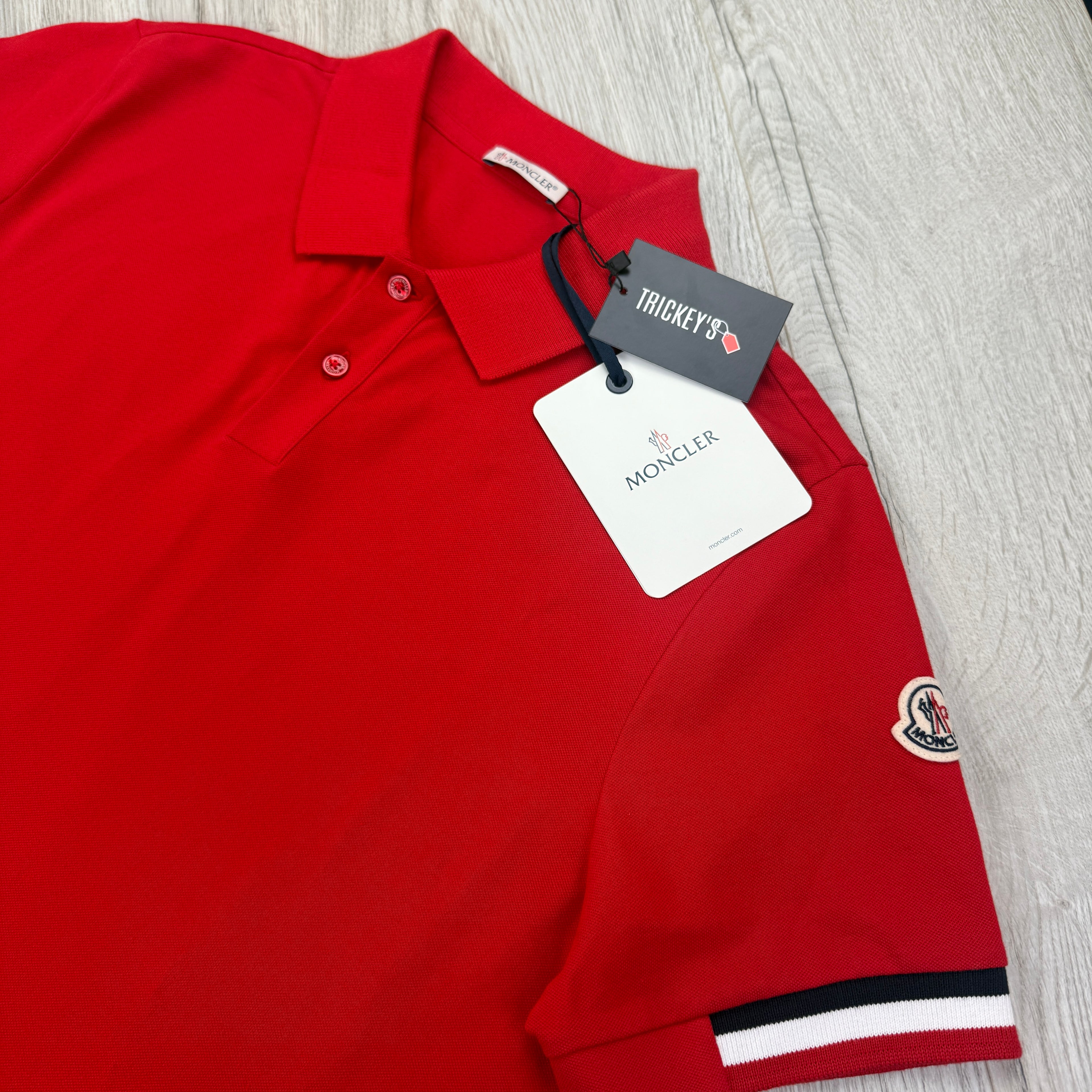 Moncler Men’s Red Polo - Large Slim