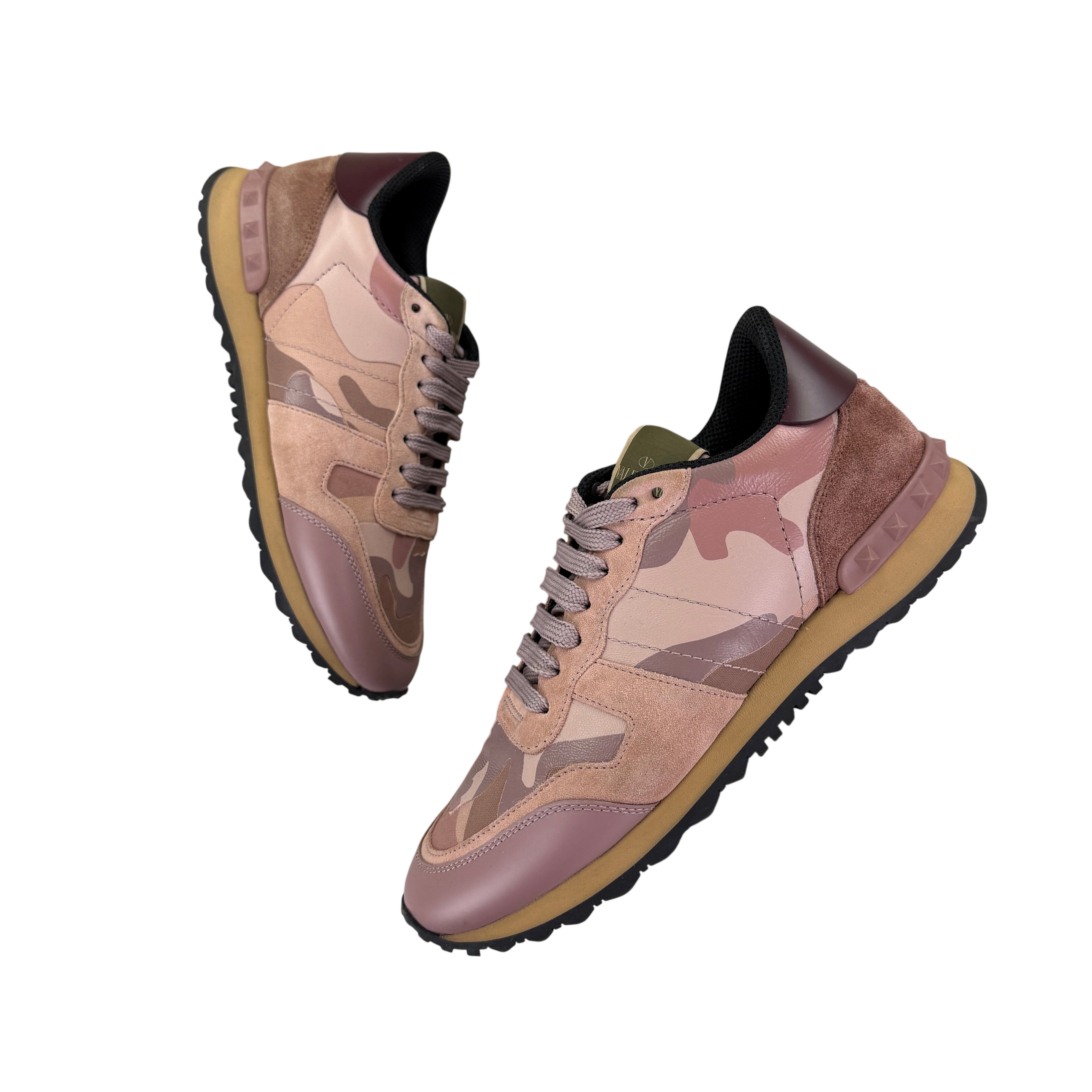 Valentino Women’s Pink Camo Rockrunner Trainers - UK 4.5
