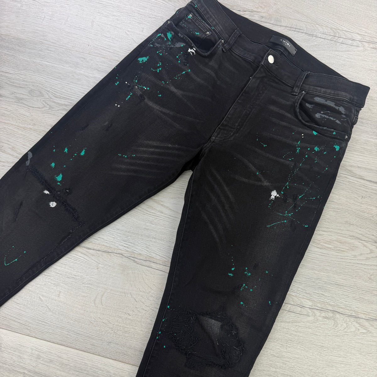 Amiri Men’s Black Ripped Distressed Jeans - Uk 34