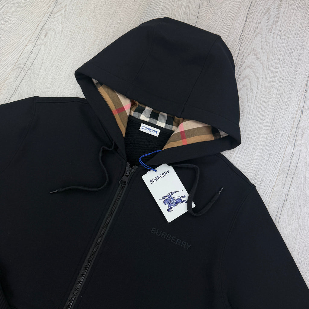 Burberry Men’s Black Zip-up Hoodie - Large