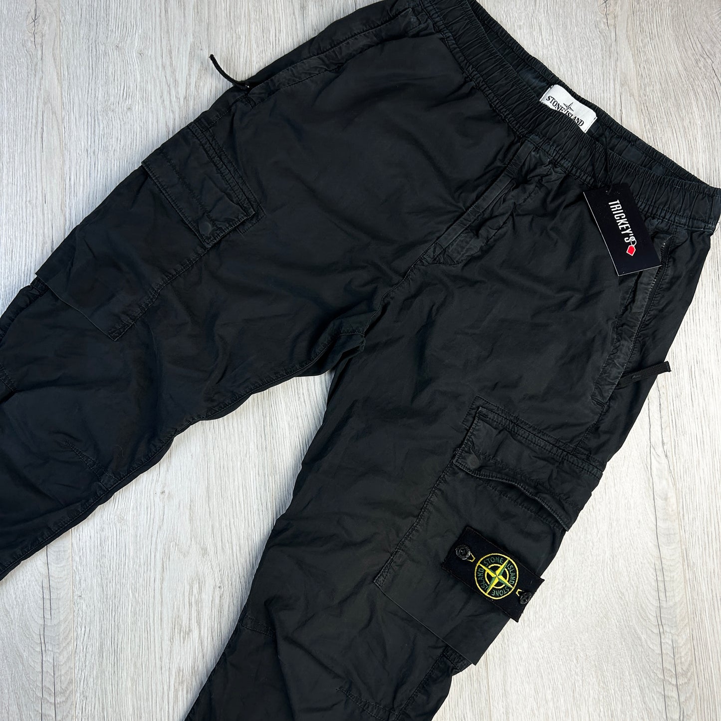 Stone Island Men’s Black Cargo Trousers