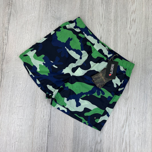 Valentino Men’s Green Navy Camo Swim Shorts - 44
