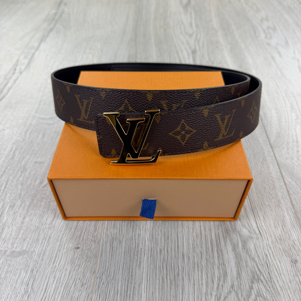 Louis Vuitton Men’s Reversible Brown Monogram / Black 40MM Gold Belt