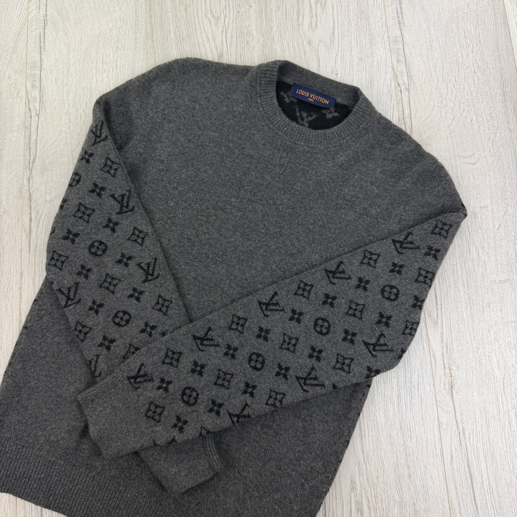 Louis Vuitton Men’s Grey Crewneck Cashmere Jumper - Medium