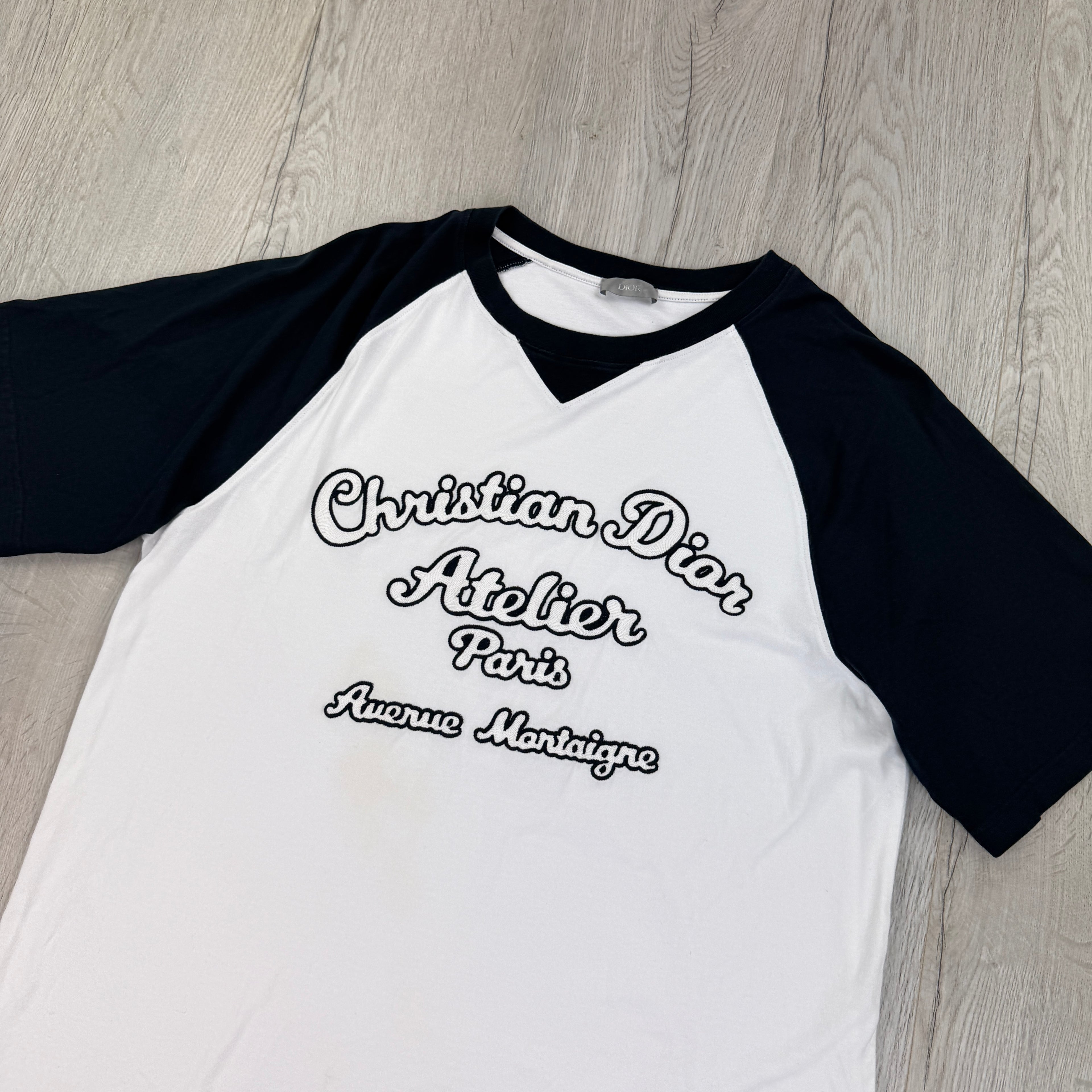 Christian Dior Men’s White & Navy ‘Atelier Paris’ T-shirt - Large Oversized