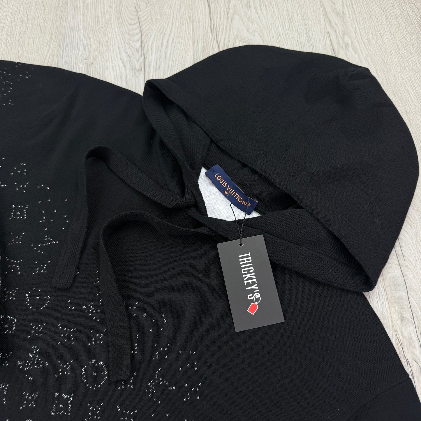 Louis Vuitton Men’s Black Monogram Gradient Pullover Hoodie - Large