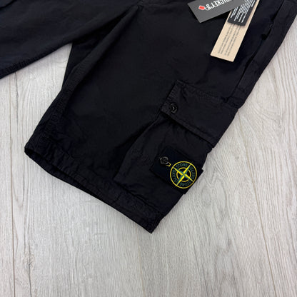 Stone Island Men’s Black Cargo Shorts - Uk 32