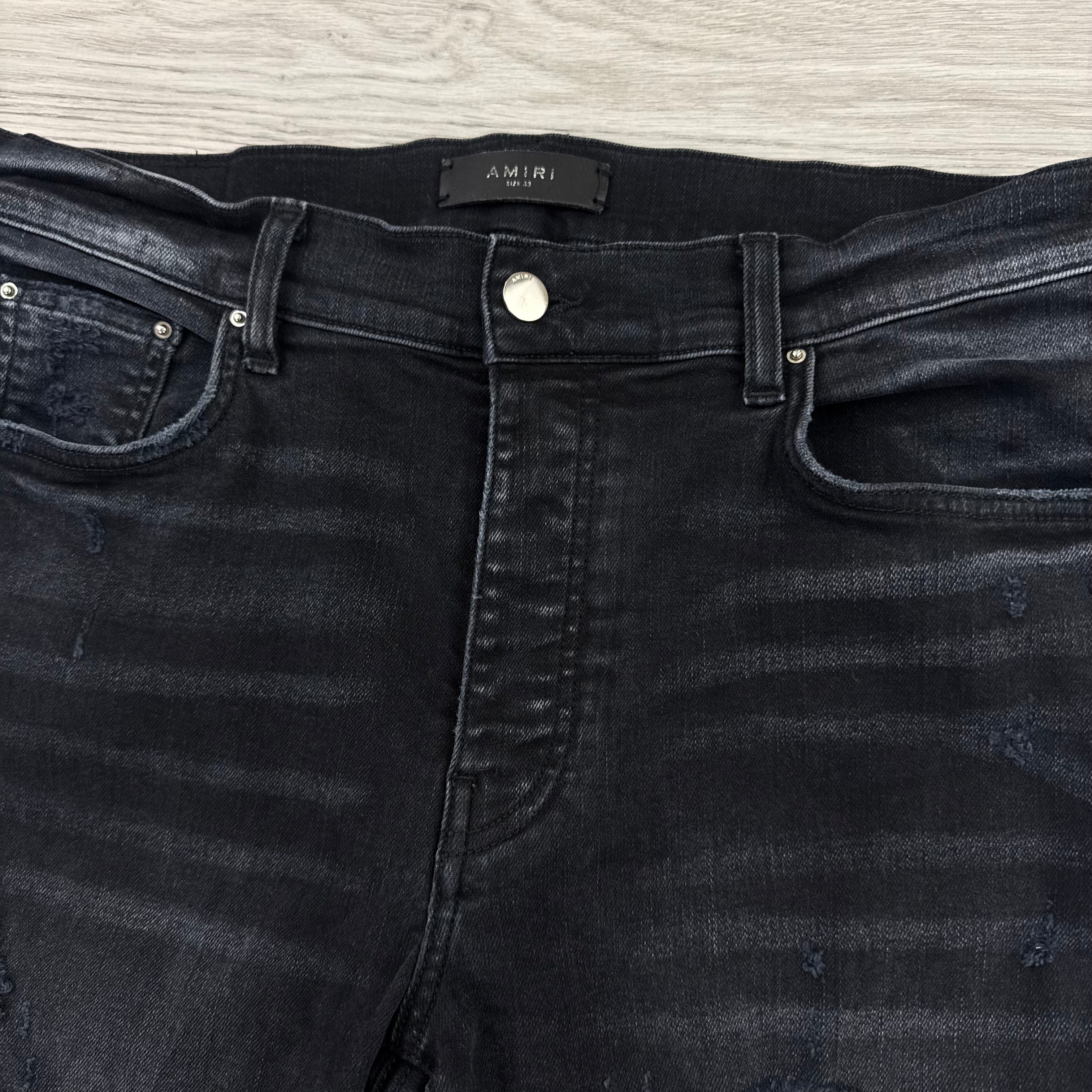 Amiri Men’s Black Ripped Distressed Jeans - Uk 32