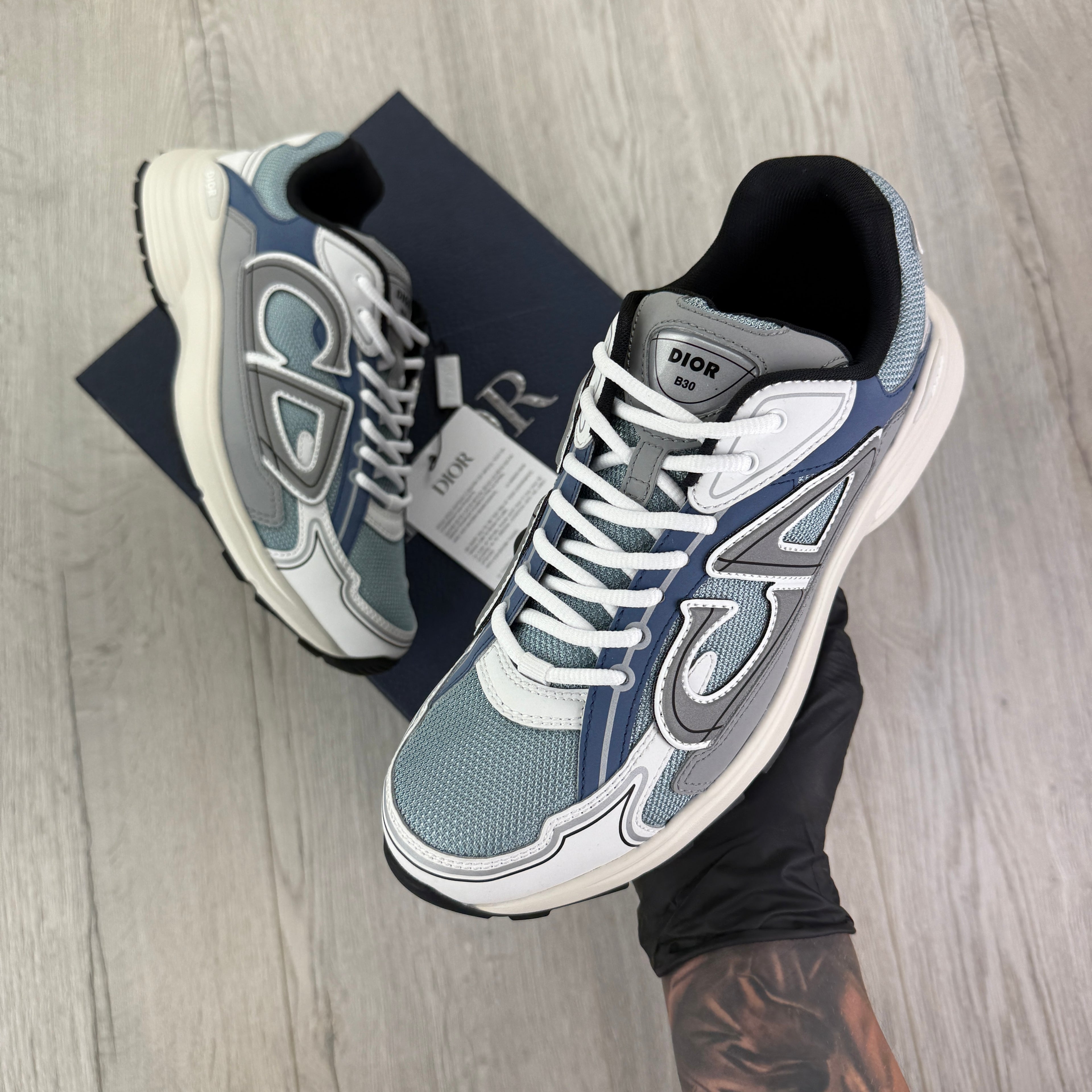 Dior B30 Men’s Baby Blue & White Trainers - 42 (Fit Uk 8)
