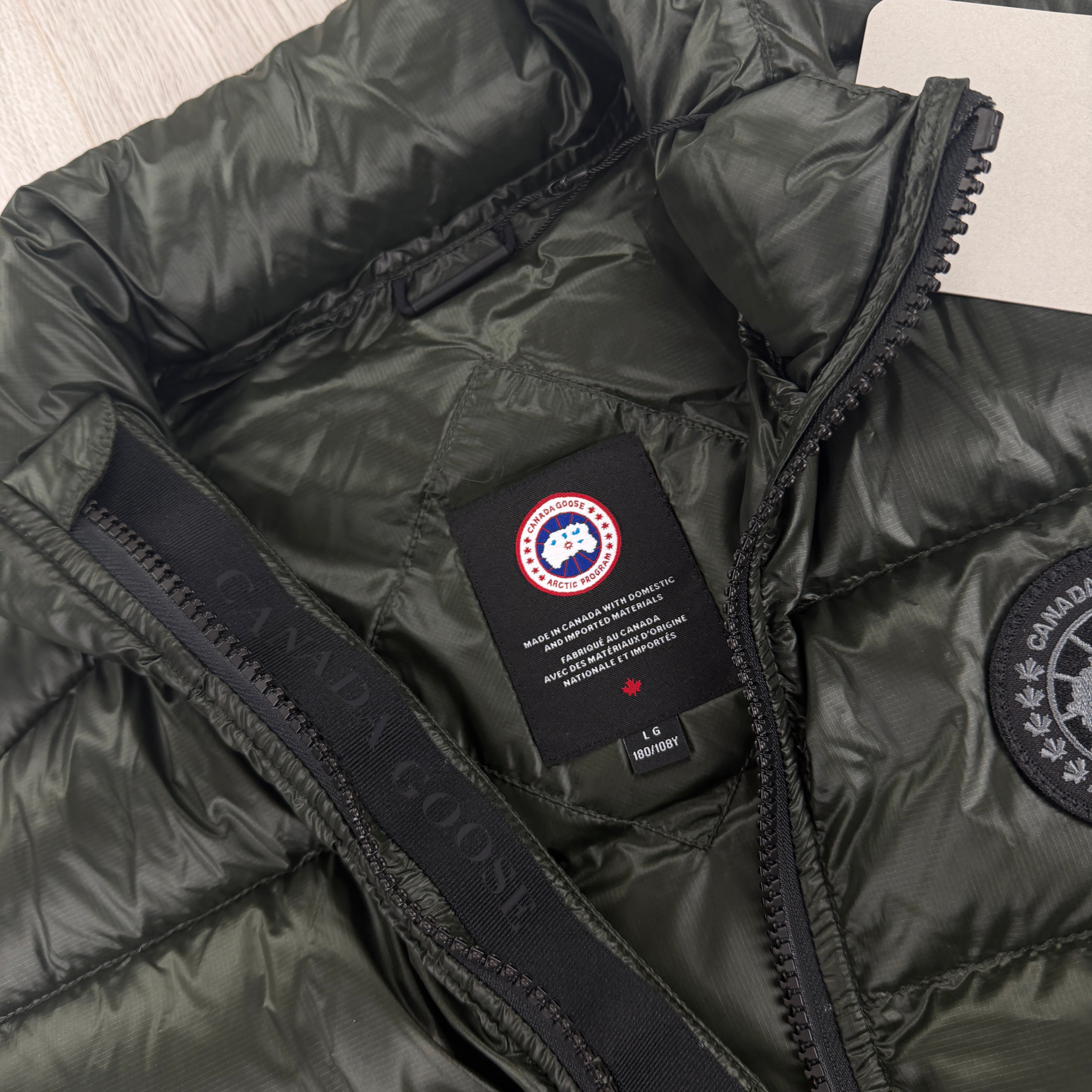 Canada Goose Men’s Khaki Green Crofton Black Label Gilet - Large