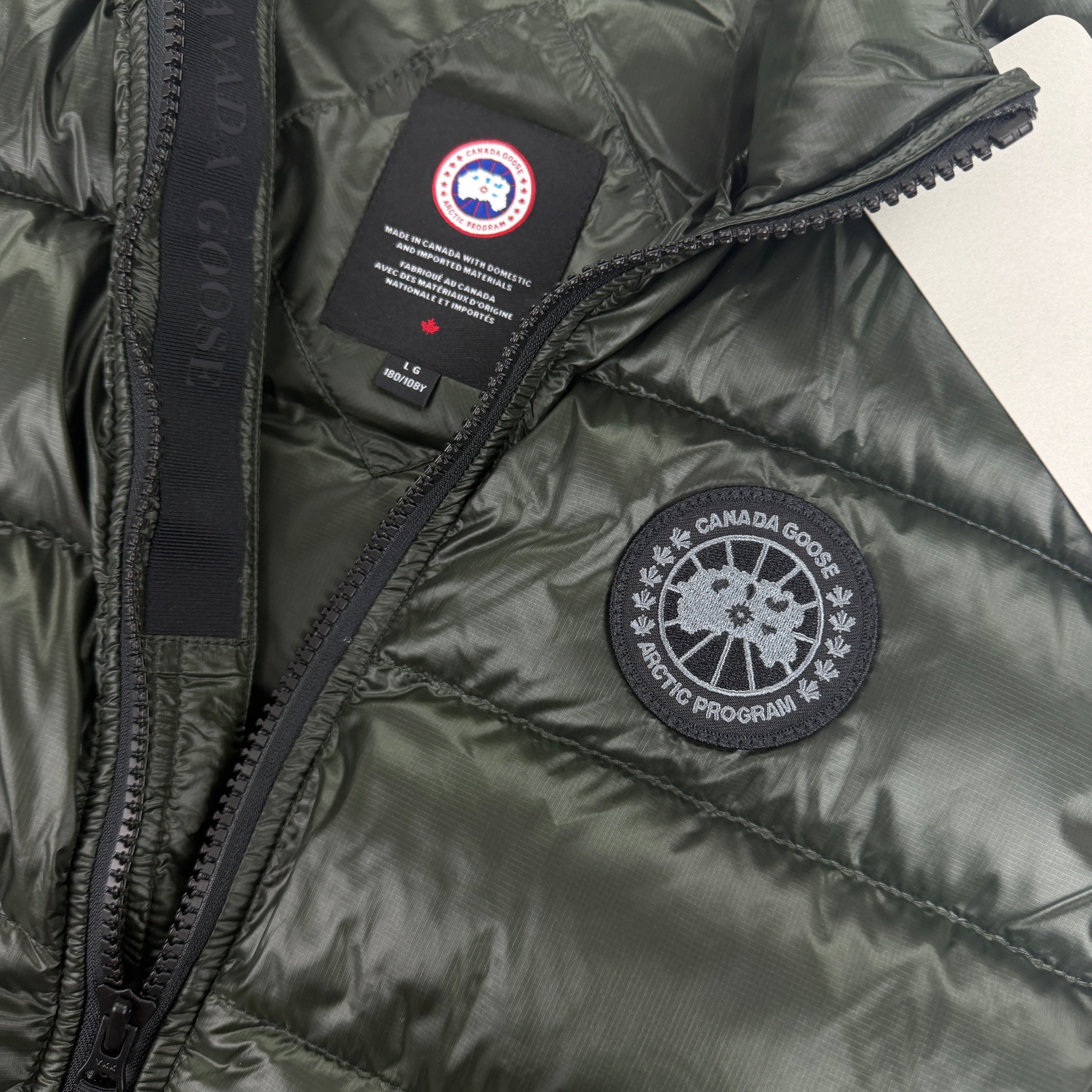 Canada Goose Men’s Khaki Green Crofton Black Label Gilet - Large