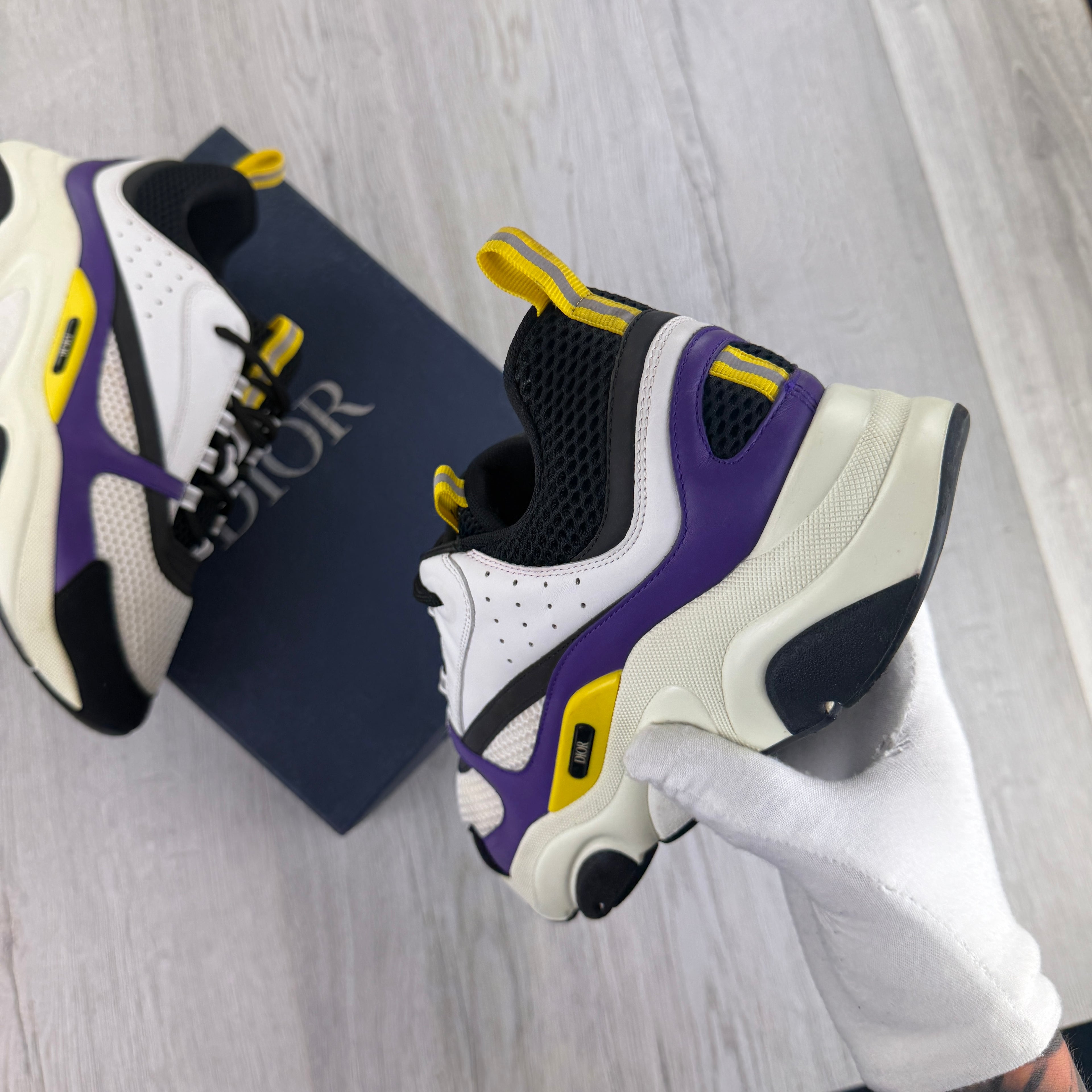 Dior B22 Men’s Purple Yellow White Runners - 45 (Fit Uk 10)