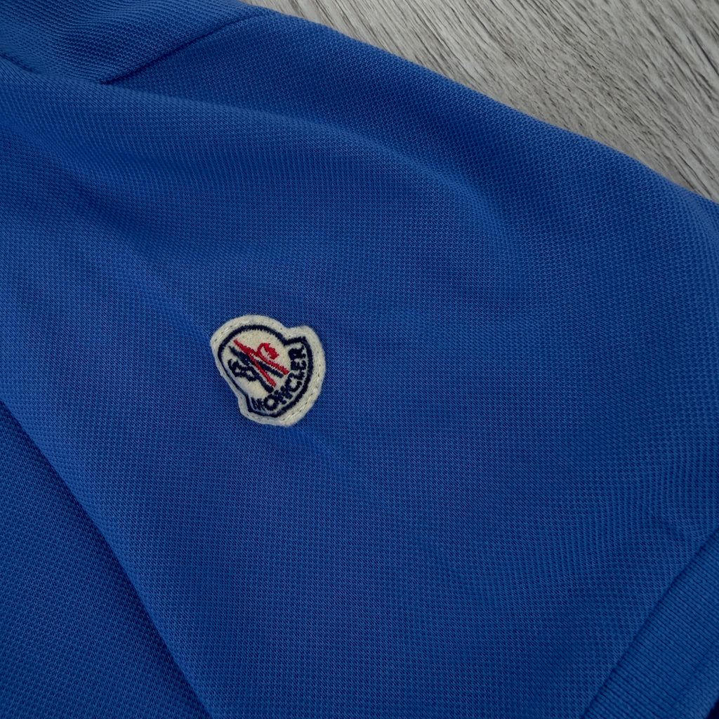 Moncler Men’s Blue Short Sleeve Polo - Large Slim
