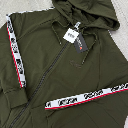 Moschino Khaki Green Hoodie & Shorts Set