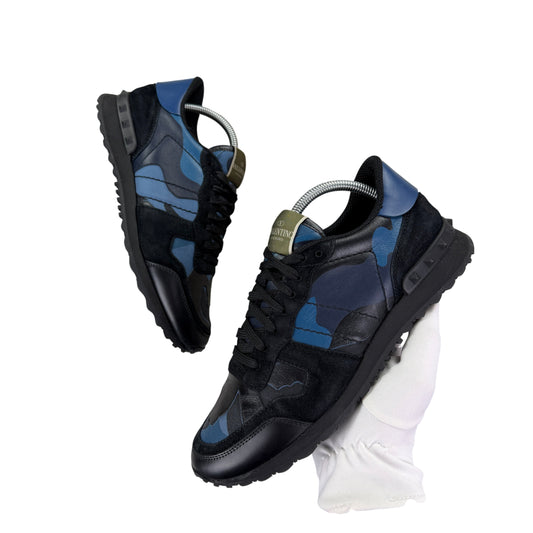Valentino Men’s Navy Camo Rockrunner Trainers - Uk 7