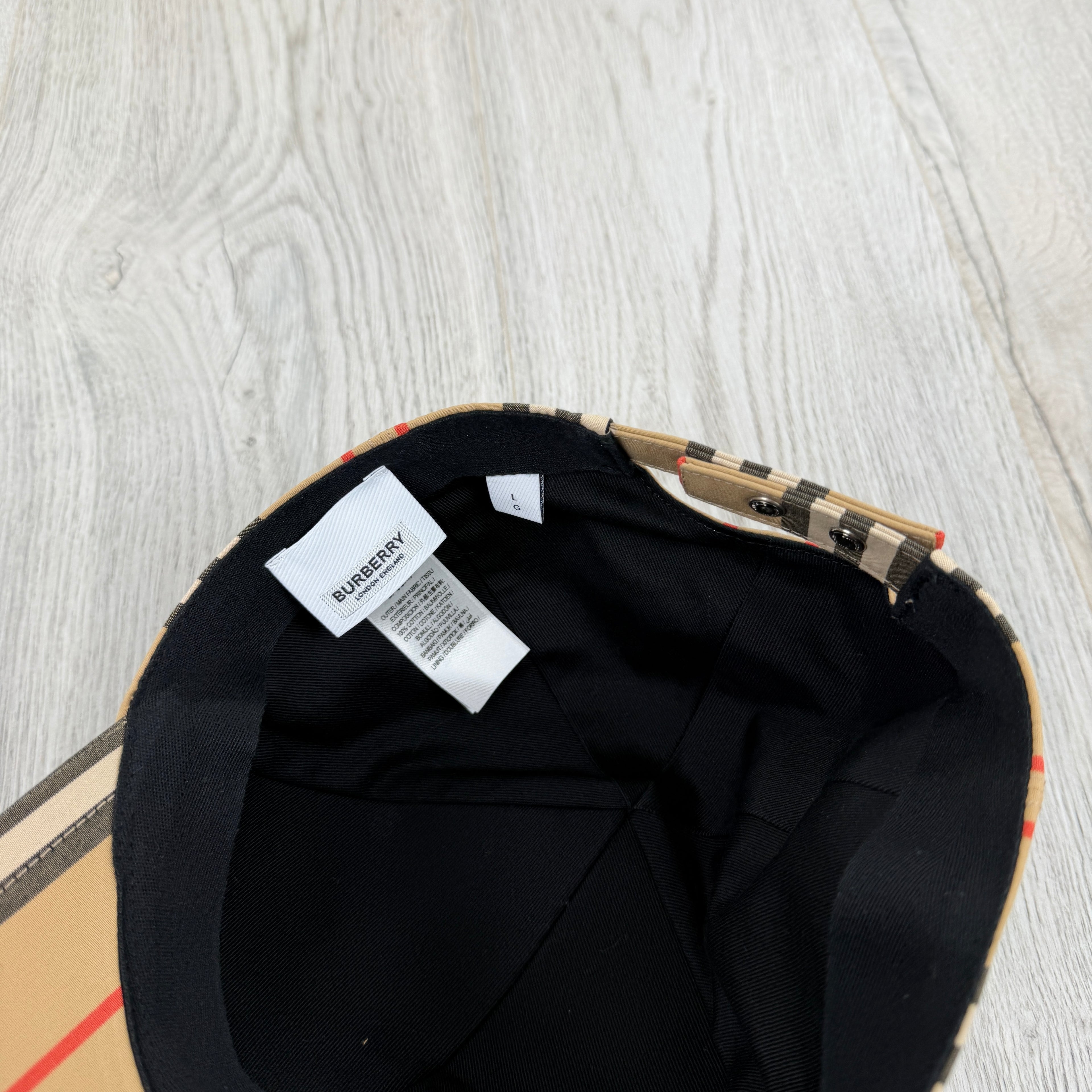 Burberry Men’s Beige BT Logo Baseball Cap - Large