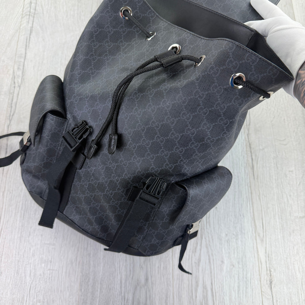 Gucci Mens GG Supreme Web Backpack