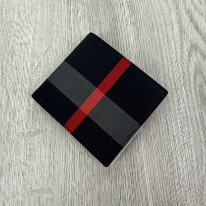 Burberry Men’s Exaggerated Check Bifold Wallet