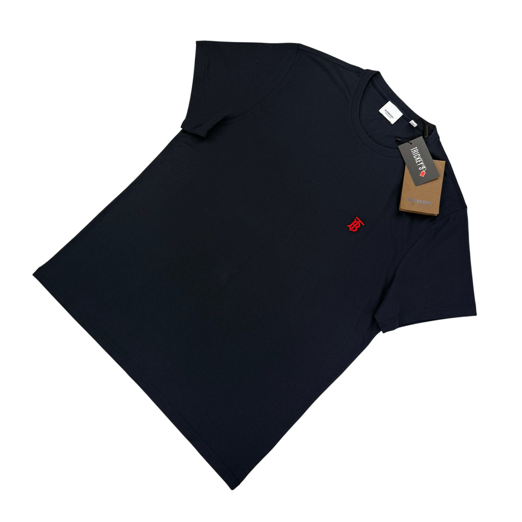 Burberry Men’s Dark Navy T-shirt Red Logo - XL