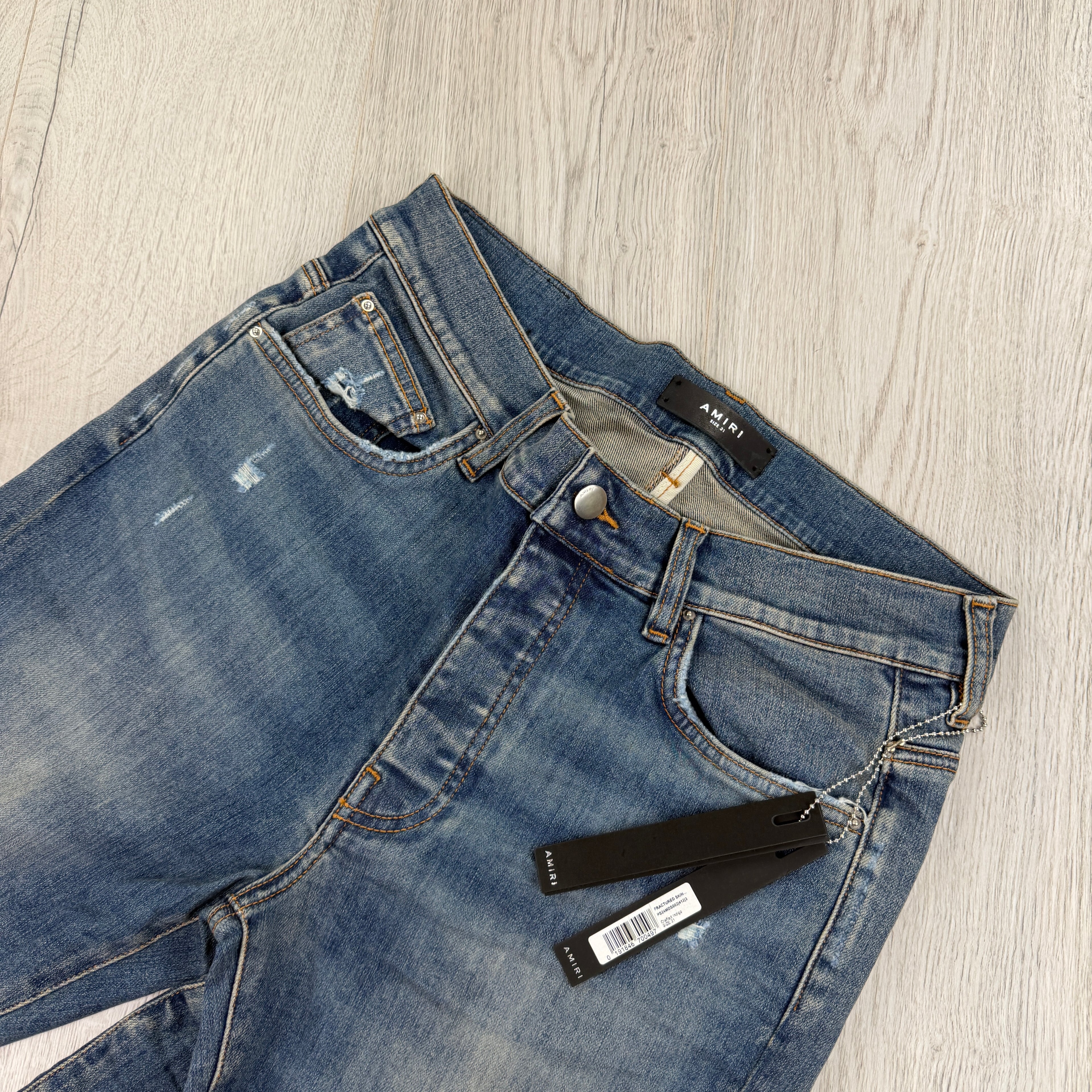 Amiri MX1 Men’s Blue Distressed Jeans