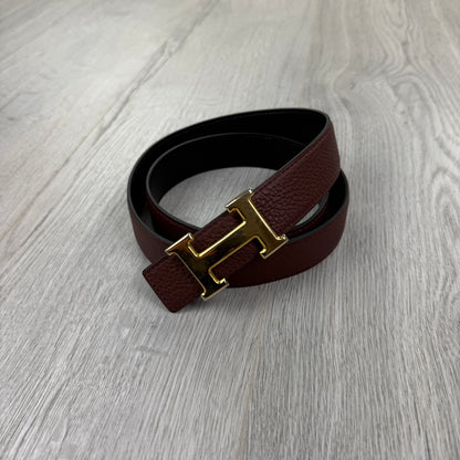 Hermes Men’s Black / Brown Reversible Belt - 90 (Uk 30-34)