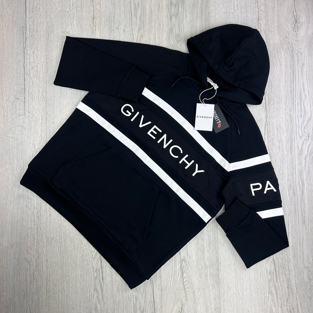 Givenchy Men’s Black Pullover Hoodie Embroidered Logo