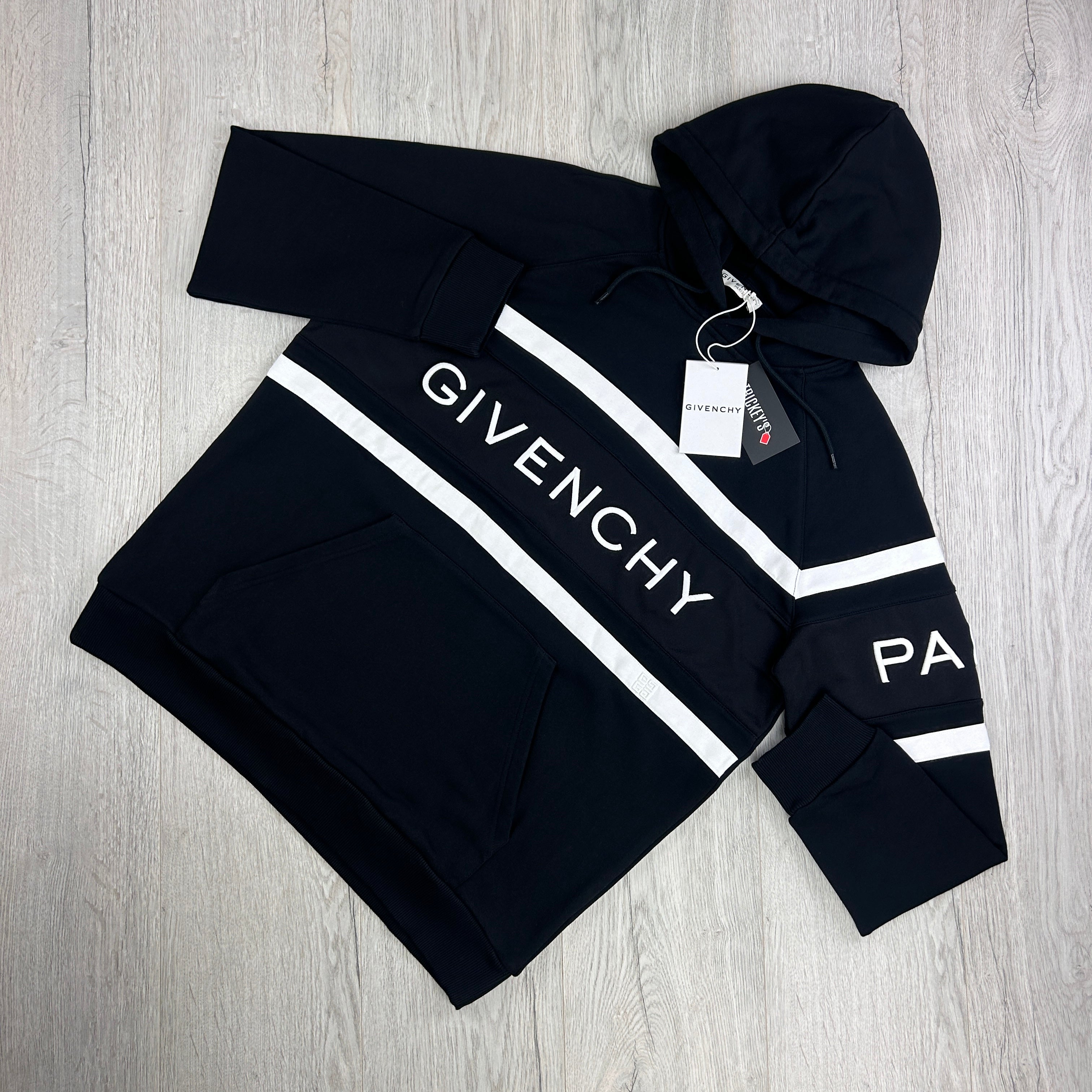 Givenchy Men’s Black Pullover Hoodie Embroidered Logo