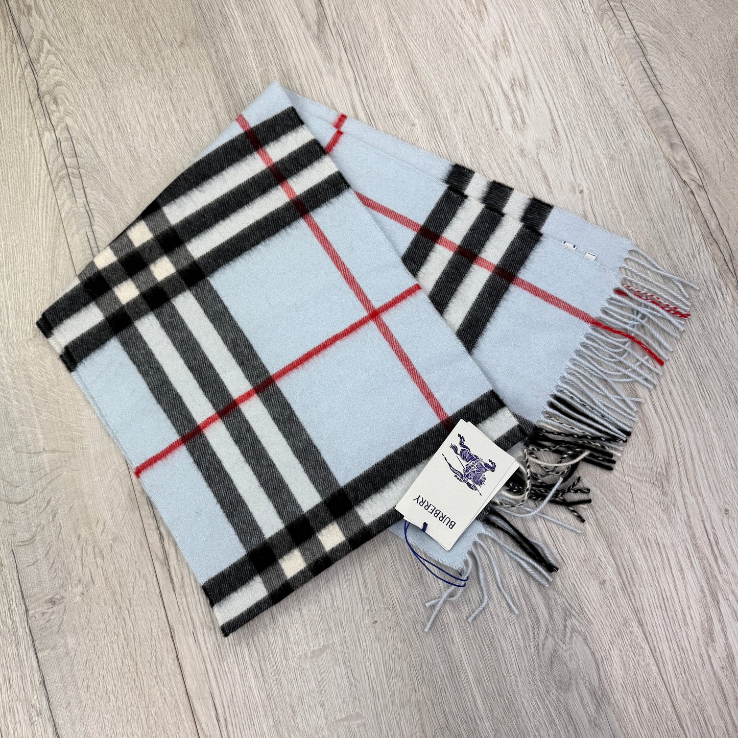 Burberry Baby Blue Cashmere Scarf