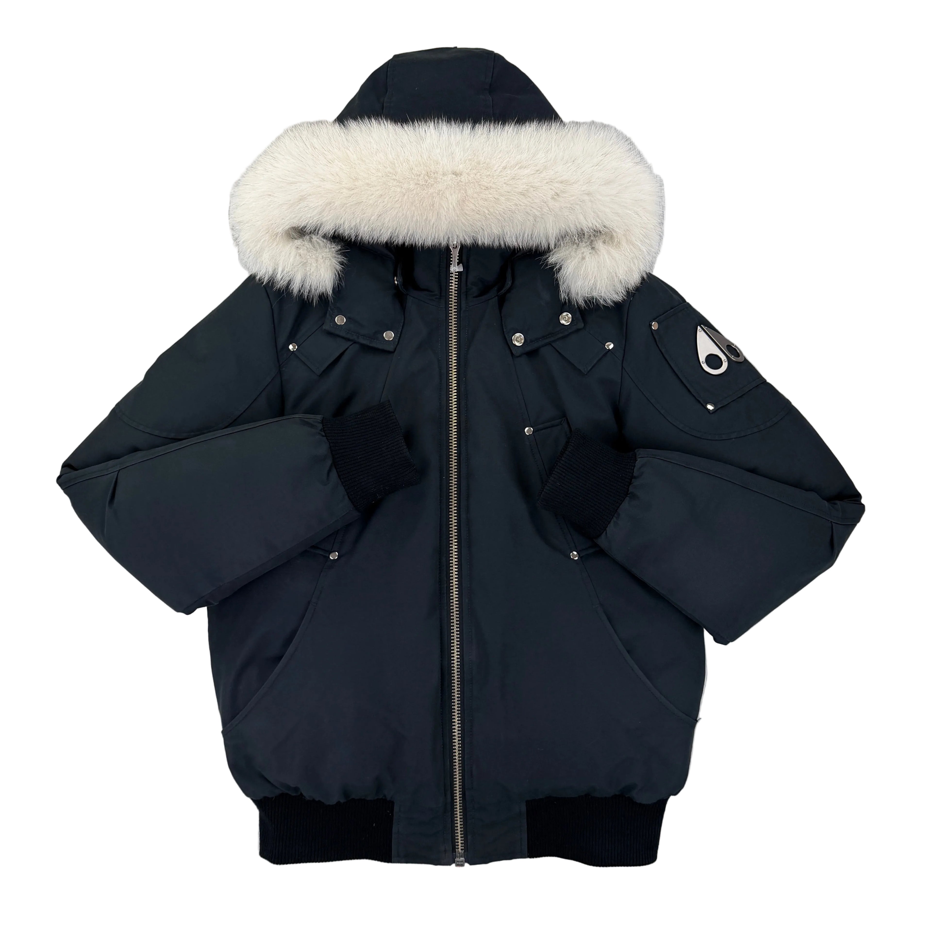 Moose Knuckles Men’s Dark Navy Ballistic Bomber Parker Jacket - Medium