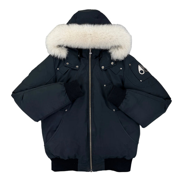 Moose Knuckles Men’s Dark Navy Ballistic Bomber Parker Jacket - Medium