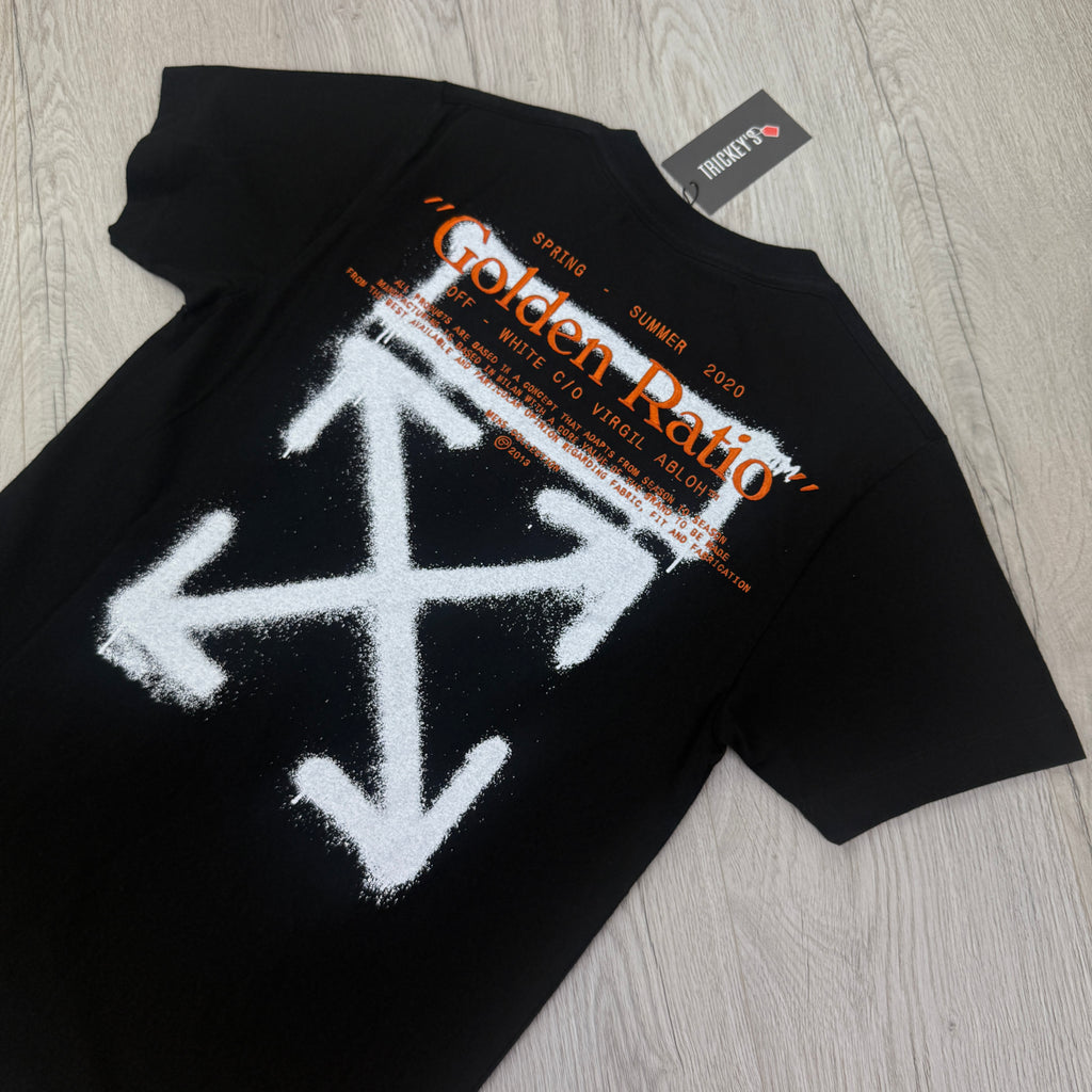 Off White Men’s Black ‘Golden Ratio’ T-shirt - XS