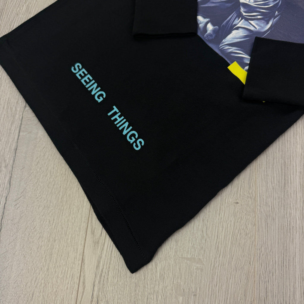 Off White Men’s ‘Seeing Things’ Black Longsleeve T-shirt - XXS