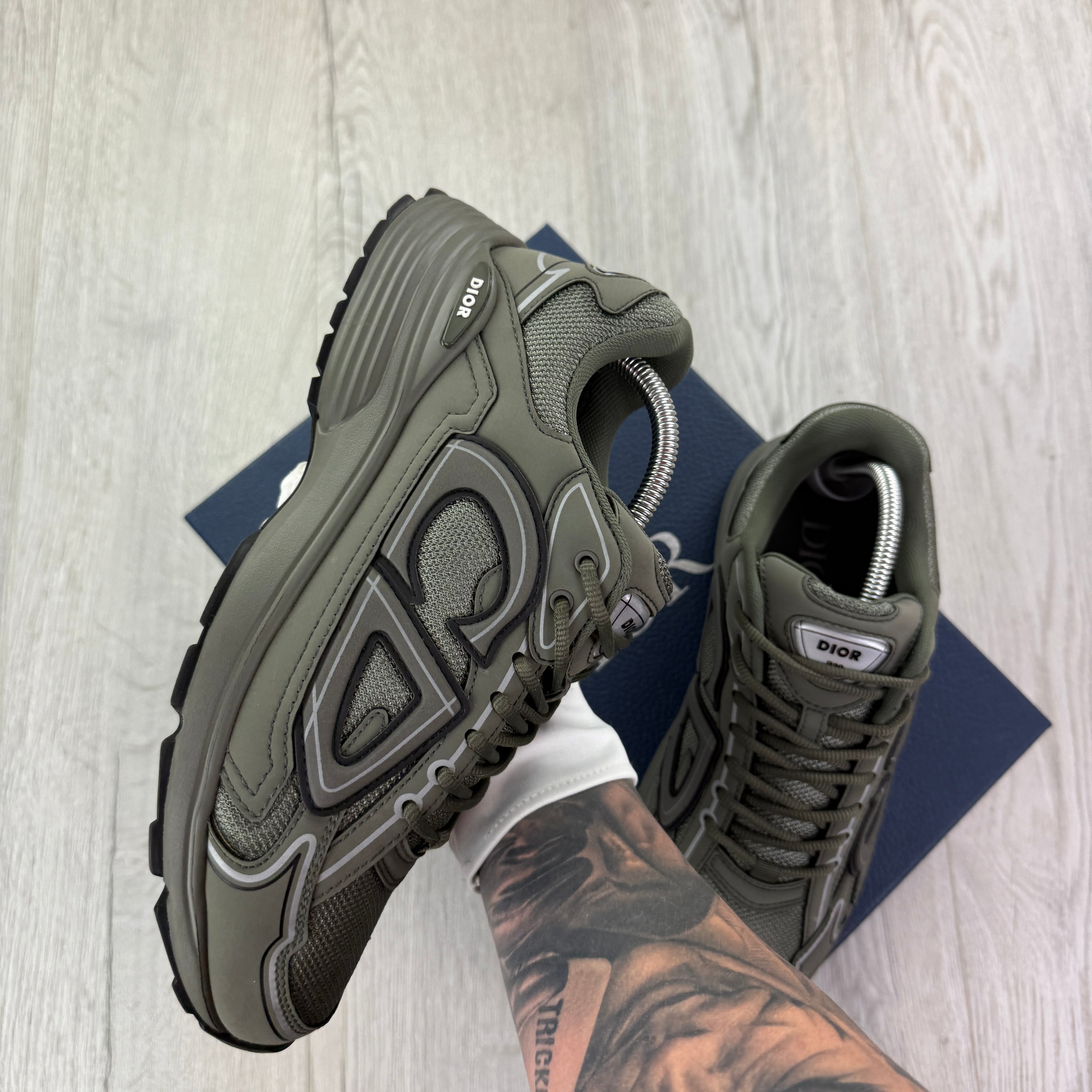 Dior B30 Men’s Khaki CD Mesh Trainers - 41.5 (Fit Uk 7.5)
