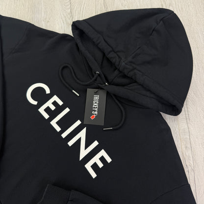 Celine Men’s Black Loose Pullover Hoodie - Medium
