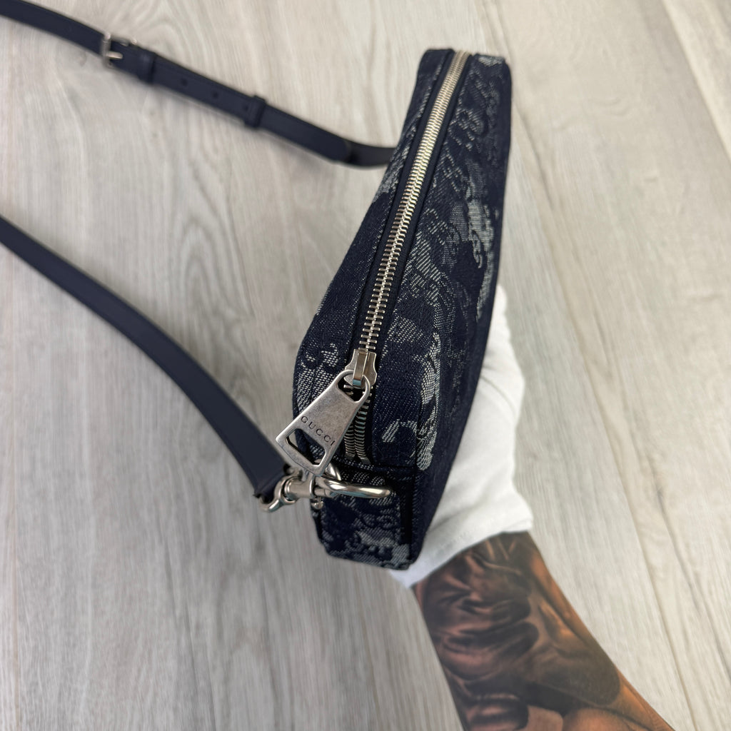 Gucci Men’s Blue Camo GG Monogram Small Side Big