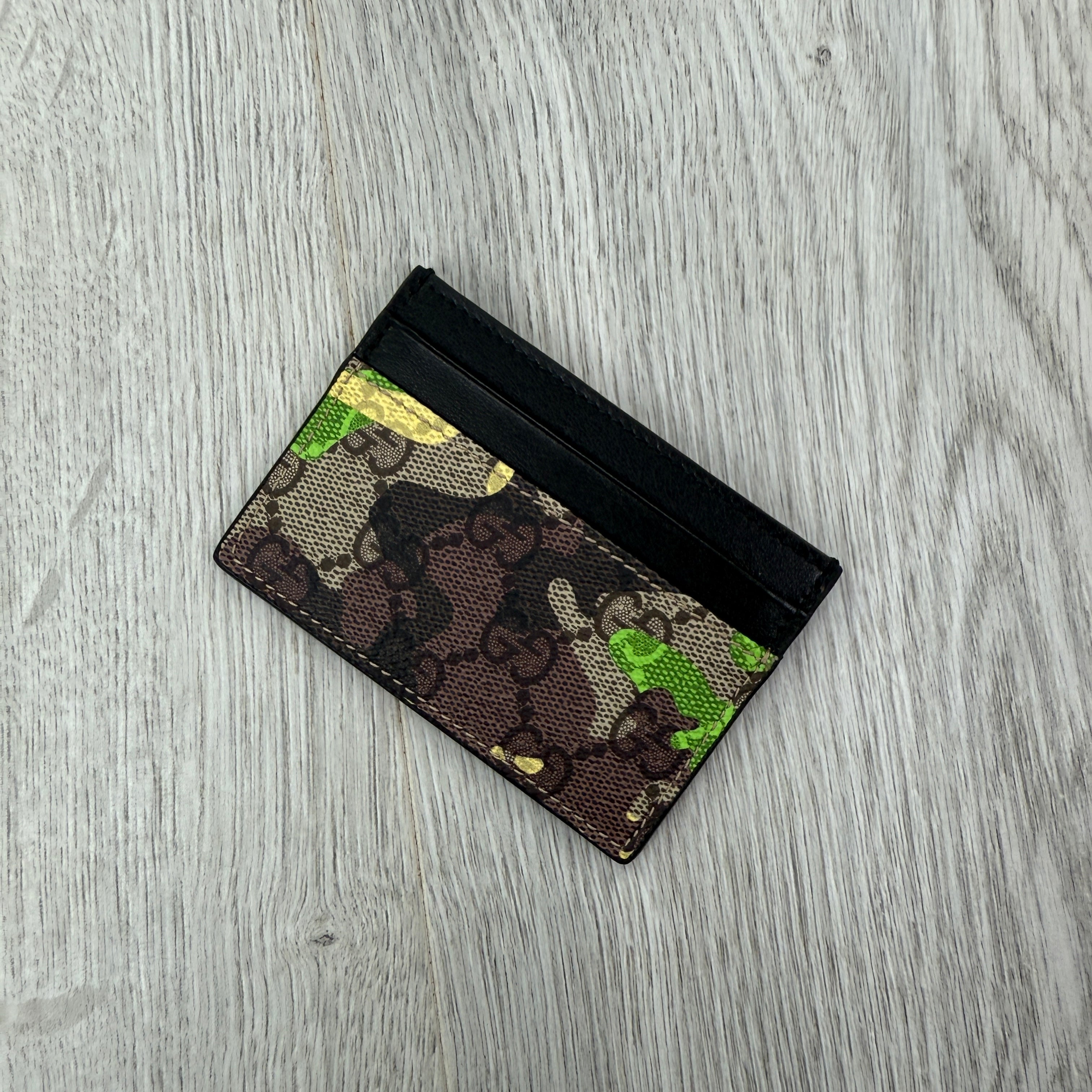 Gucci GG Blue Camo Canvas Card Holder