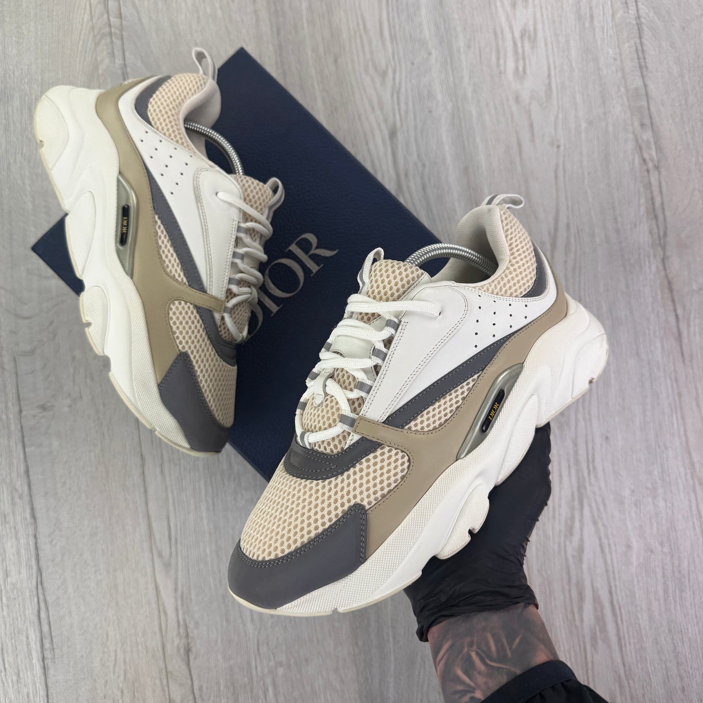 Dior B22 Men’s Cream Beige White Trainers - 44 (Fit Uk 9/9.5)