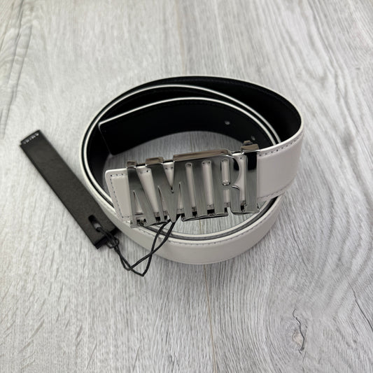 Amiri Men’s Belt Silver Logo Buckle